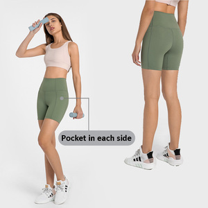 Pantalones Cortos Deportivos Eyun de Cintura Alta para Yoga, Correr y Ciclismo, con Bolsillos, para <span class=keywords><strong>Mujer</strong></span> - Product Image 2