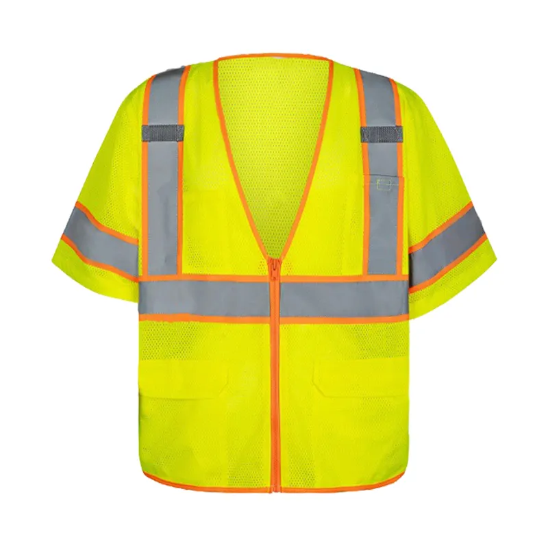 Abbigliamento di sicurezza riflettente giubbotto fluorescente personalizzato ODM OEM accettabile traspirante abbigliamento di sicurezza riflettente
