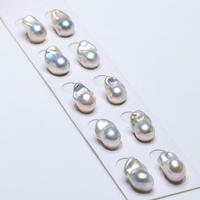 Perles de culture d'eau douce blanches baroques naturelles de qualité AAA, 13-15 mm, lustre brillant, trou semi-percé de 0,9 mm pour