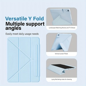 Funda protectora para <span class=keywords><strong>iPad</strong></span> <span class=keywords><strong>12</strong></span> y Air 8 de 10.ª generación de 11 pulgadas con hebilla, diseño plegable 3+Y, ranura para lápiz, resistente a caídas, fabricada en China - Product Image 4