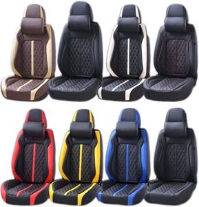 Ensemble complet de housses de siège de <span class=keywords><strong>voiture</strong></span> en cuir de haute qualité Taille universelle Toutes les voitures <span class=keywords><strong>Protection</strong></span> de l'entourage <span class=keywords><strong>avant</strong></span> 5 sièges Motif Dimmond - Product Image 2