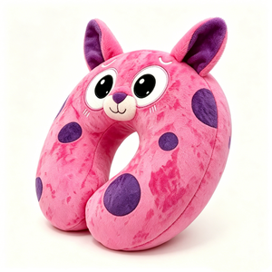 Customize Pink Cat U-Shaped Plush <b>Neck</b> Pillow Soft Comforter for Kids and Adults Travel Support <b>Cushion</b> - Product Image 4