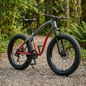 Bicicleta de Montaña con Llantas Gruesas de 26 Pulgadas, 9 Velocidades, Suspensión Delantera, Frenos de Disco, Cuadro de Acero al Carbono, Bicicleta Rígida para Senderos y Nieve - Product Image 2
