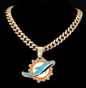 Collier pendentif en or de haute qualité personnalisé Los Angeles Rams, chaîne cubaine hip-hop pour les fans de sport - Product Image 4