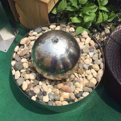Outdoor Smooth Mirror Fountain Ball Edelstahl kugel Wasserspiel