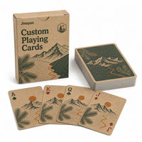 Cartes à jouer en papier kraft avec logo personnalisé, jeu de 54 cartes avec finition mate et boîte à rabat en kraft non emballée pour cadeaux d'événements