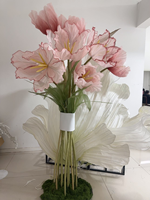 Fleur géante en organza de soie personnalisée L231 pour la décoration de mariage, la décoration de la maison, la vitrine de centre commercial, les événements festifs et les fêtes