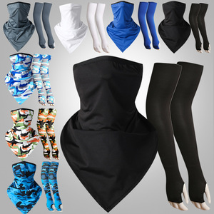 Triangular Scarf With Long Sleeves Unisex Adult Outdoor Sports Sun Protection <b>Neck</b> <b>Warmer</b> Breathable Cycling Arm Sleeves - Product Image 1