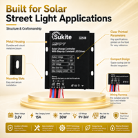 Contrôleur de charge solaire MPPT 3229 3.2V 15A 30W de haute qualité Sukite pour éclairage public extérieur et projets d'ingénierie solaire