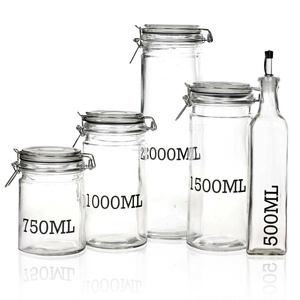 de gran tarro de almacenamiento de vidrio con aire apretado sellado, abrazadera de Metal tapa alto vinagrera de <span class=keywords><strong>cocina</strong></span> - Product Image 1