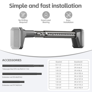 YIJIALE Fabricante de Barras Telescópicas para Cortinas de Metal, Ultra Cortas de 0.7-1.2m, 32mm, de Fácil Instalación con un Clic, Sin Necesidad de Taladrar, para Armarios - Product Image 3