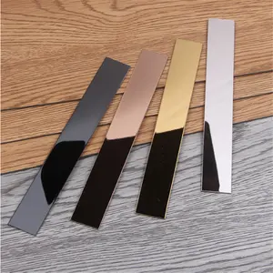 Factory OEM Golden Stainless Steel Flat Strip Thin Decorative Gold Mirror Metal Strips For Home Wall Furniture Trim Decoration