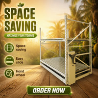 Système de culture hydroponique mobile 4 x 8 pour plantes, avec étagères verticales roulantes pour la culture des semis par système d'irrigation et drainage.