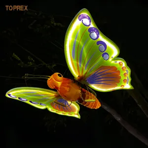 独特的森林主题发光二极管仲夏派对灯防水3D运动蝴蝶树摆件户外花园后院装饰
