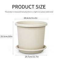 Pot de fleurs circulaire en PP durable et léger avec trou de drainage, design minimaliste moderne, pour usage intérieur/extérieur, plantes d'extérieur