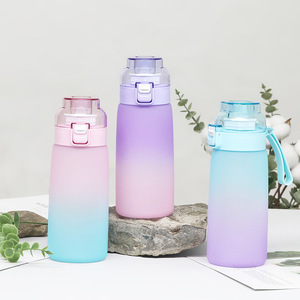 ขวดน้ำแบบไล่เฉดสีพร้อมฝาปิดแบบมีร่องบอกเวลา  พร้อมแคปซูลกลิ่นผลไม้แบบเปลี่ยนได้ ผลิตจากพลาสติก PC เกรดสำหรับอาหาร - Product Image 2