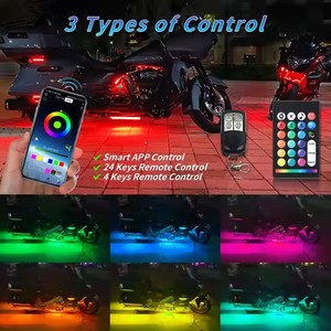RGB + IC xe máy môi trường xung quanh ánh sáng Kit xe máy Đèn underglow Kit Dual-Zone chức năng điều khiển xe máy hệ thống chiếu sáng - Product Image 6