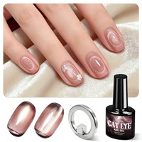 Ensemble de vernis à ongles gel effet œil de chat 5 couleurs, aimant annulaire noir pour manucure, outils de manucure, logo personnalisé, marque privée, vente en gros