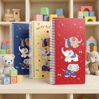 Carnet à spirale avec couverture en papier imprimé éléphant de dessin animé, format B5, 100 feuilles, cadeau pour les étudiants, fournitures de bureau et scolaires