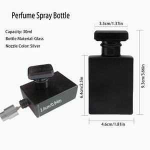 ขวดน้ำหอมสีดำด้านทรงสี่เหลี่ยมหรูหราระดับไฮเอนด์ขวดน้ำหอมแก้วเปล่าขนาด30มล. 50มล. พร้อมกล่องสั่งทำ - Product Image 2
