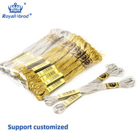Benang Bordir Metalik Polyester 150D/2*6 29 Warna 12 Gulung Per Kantong, Untuk Sulaman Silang, Rajut, Jahit Tangan, Kualitas Tinggi