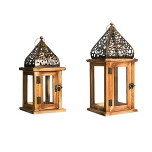 Linternas decorativas de bronce antiguo DAMAI, farolillos de velas de <span class=keywords><strong>Metal</strong></span> para eventos en interiores y exteriores, farol colgante de estilo de bodas - Product Image 5