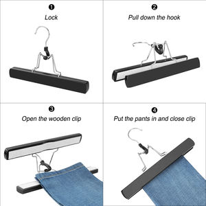 LINDON Pince d'extension de cheveux en bois noir multi-usage pour pantalons - Product Image 3