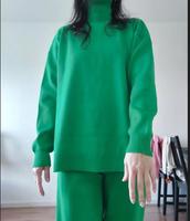 Ensemble 2 pièces décontracté pour femme : pantalon ample et pull col roulé en maille – Nouvelle collection automne-hiver