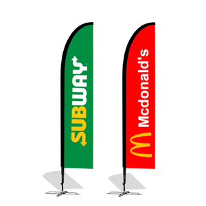 Kit de bannière publicitaire extérieure personnalisable double face avec logo imprimé, forme goutte d'eau, résistante au vent, pour entreprise - Product Image 3