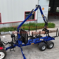 Remorque forestière TR120 avec grue forestière, option de grue à bois, chargeur hydraulique, remorque à bois avec chargeur de bois
