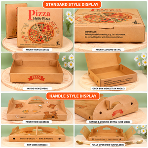 Custom Printed Solid Color Brown Kraft <b>Pizza</b> <b>Box</b> Factory Direct Corrugated Paper Packaging <b>Box</b> for Takeaway Food <b>Box</b> - Product Image 5