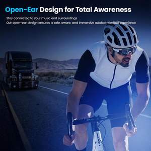 Écouteurs à conduction osseuse HKHB pour le sport sans fil 5.4, oreille ouverte, étanches IP55, autonomie 10H, portée 10M, transducteur unique - Product Image 3