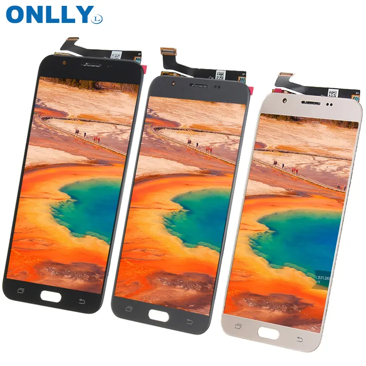 Pantalla lcd de metal probada para samsung galaxy j72016, pantalla táctil lcd, 100%