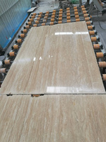 Dalles de travertin beige naturel, marbre poli, design moderne pour hôtel, dessus de table, comptoir, sol et carrelage mural, décoration, pavage