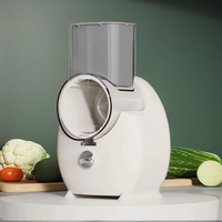 Râpe à fromage rotative à tambour électrique 3 en 1 Mandoline de cuisine Coupe-légumes/Trancheuse/Hachoir Broyeur d'aliments sûrs Fruits Acier PP