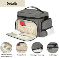 Sac à langer personnalisable Biyou pour maman, grande capacité, fermeture éclair, sac de rangement portable pour tire-lait et biberons