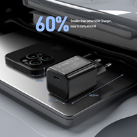 Cargador de Pared USB-C GaN de 65W, Adaptador de Carga Rápida PD con Enchufe Europeo, Cargador de Viaje Compacto para MacBook, iPhone y Android
