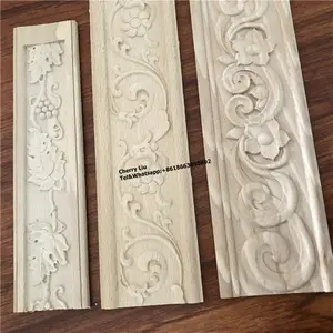 प्राचीन लकड़ी के दरवाजे ट्रिम सजावटी नक्काशीदार फ्लैट लकड़ी Moldings