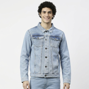 Wholesale High Quality Plus Sized Men's Denim Jackets Winter Wear <b>Fur</b> Hood Breathable 3D Pattern Custom OEM - Product Image 1