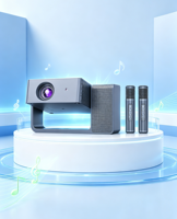 Nouveau produit HT30 Android 13 2K HD Projecteur portable 3D avec double microphone intégré pour karaoké, cinéma maison, films en famille, compatible téléphone