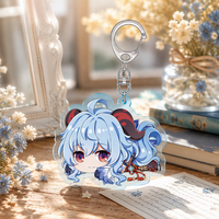 Porte-clés en acrylique transparent personnalisé avec personnage d'anime, imprimé UV, respectueux de l'environnement, petites figurines en acrylique