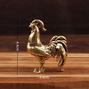 Brass Rooster Metal Craft <b>Ornament</b> Home Decoration Desktop Tea Pet Chinese New Year Gift - Product Image 4