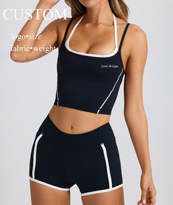 2026 Fashion Wholesale Women Sleeveless Color Blocking 2 Piece Yoga <b>Sets</b> Nylon Slim Fit Gym Fitness <b>Sets</b> Custom Yoga Outfit <b>Set</b> - Product Image 1