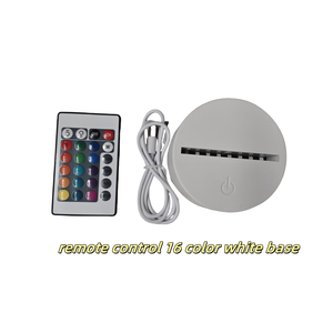 16-Color 3D LED Nightlight <b>Stand</b> with USB Charging Cable & Remote <b>Control</b> ABS Modern Multicolor Base - Product Image 5