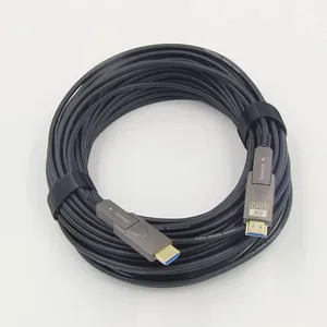 UNIEAN Venta al por mayor 10M 60M de largo AOC 2,1 Desmontable Micro UHD a UHD 60Hz <span class=keywords><strong>Cable</strong></span> de vídeo de fibra óptica 8K 4K UHD <span class=keywords><strong>Cable</strong></span> para <span class=keywords><strong>TV</strong></span> - Product Image 4