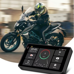 Motorcycle Dashcam 5 Inch 12MP HD Dual <b>Camera</b> Front Rear Recording Waterproof Dustproof Navigation With CarPlay Support - Product Image 2