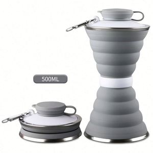 Gobelet pliable personnalisé avec logo, qualité alimentaire sans BPA, gobelet de voyage réutilisable portable pour le camping, la randonnée et les sports - Product Image 3