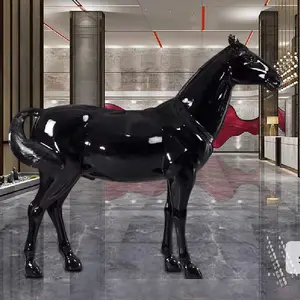 Estatua de animales de resina para jardín al aire libre personalizada, esculturas de caballos de resina de tamaño real
