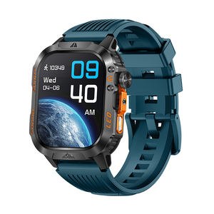 Montre connectée tactique pour homme HTSF HT46, camouflage bicolore, écran IPS 2,01 pouces, étanche IP68, batterie 1200 mAh, bracelet en métal - Product Image 4