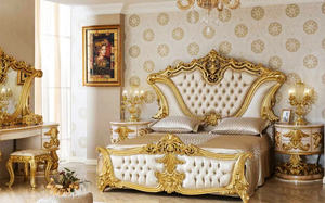 Royal <span class=keywords><strong>Platinum</strong></span> Cama doble hecha a mano Impresionantes muebles de dormitorio tapizados Calidad Estilo antiguo Dormitorio Suite - Product Image 2